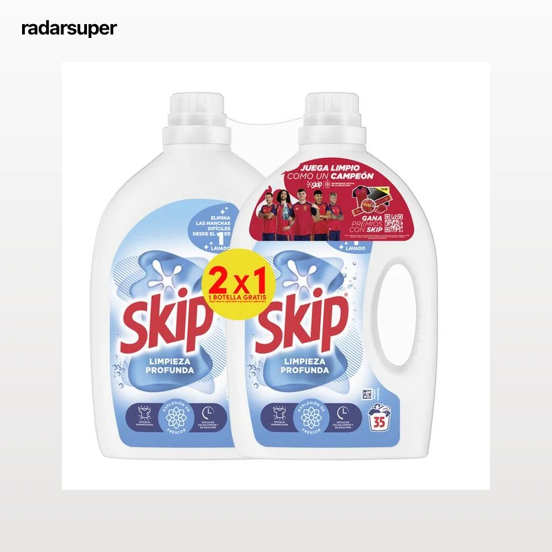 Detergente Líquido Pack Ahorro Skip Limpieza Profunda 35 Lavados