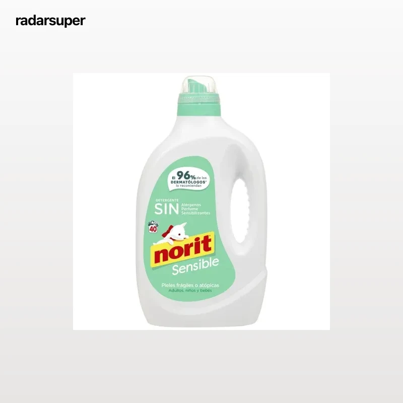 Detergente líquido para pieles sensibles Norit 40 lavados.