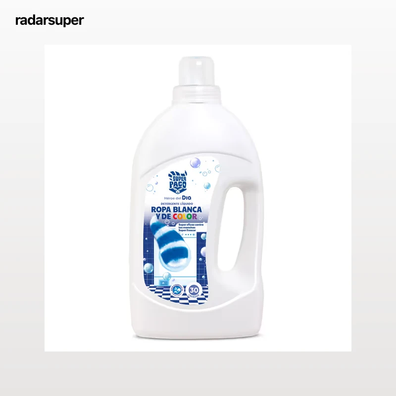 Detergente líquido ropa blanca y color Dia Super Paco 30 lavados