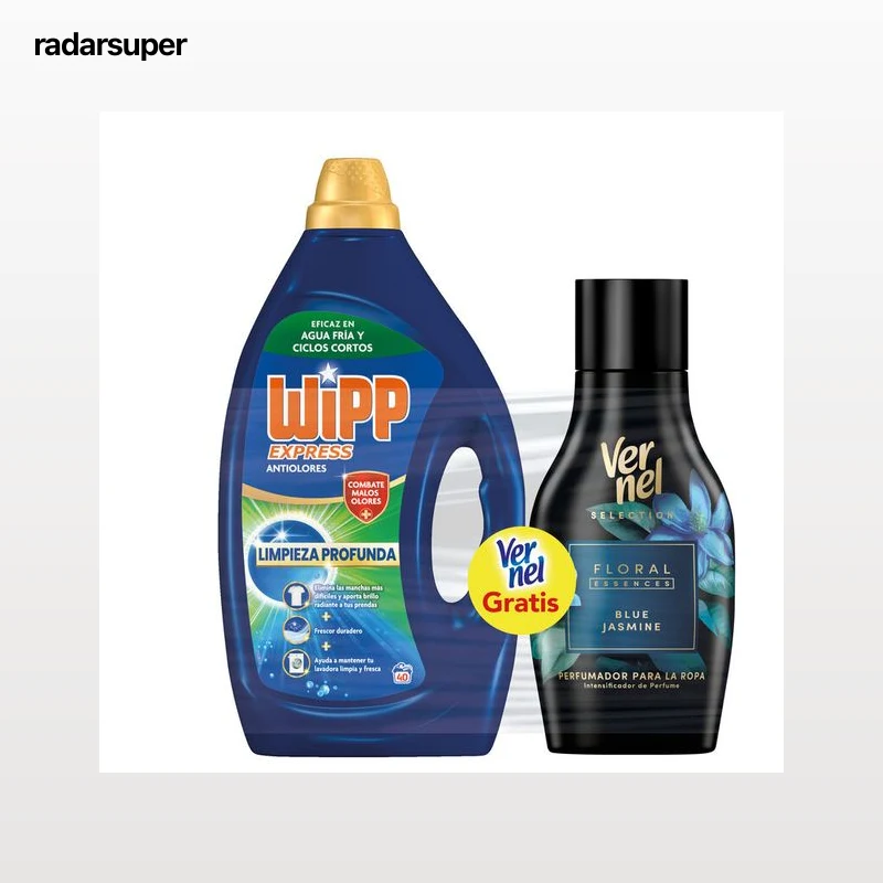 Detergente líquido Wipp Express 40 lavados higiene y anti olores +30 lavados Vernel floral