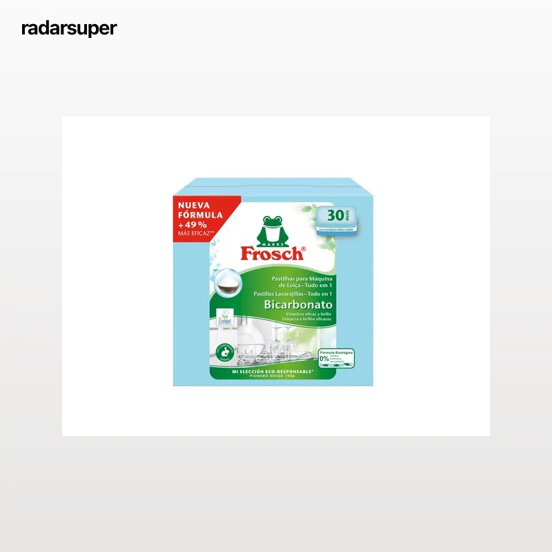 DETERGENTE LOIÇA MÁQUINA ECOLABEL ALL-IN-1 BICARBONATO FROSCH 30 PASTILHAS