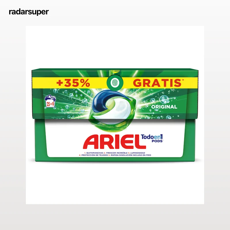Detergente máquina cápsulas all in 1 Ariel caja 25 lavados