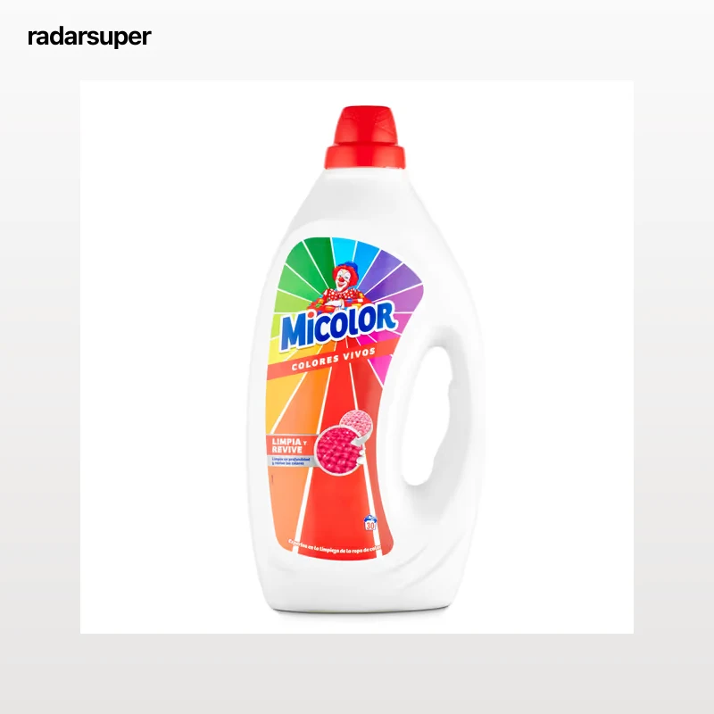 Detergente máquina líquido gel colores vivos Micolor 30 lavados