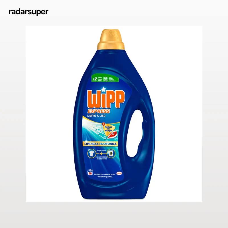 Detergente máquina líquido limpio y liso Wipp Express 28 lavados