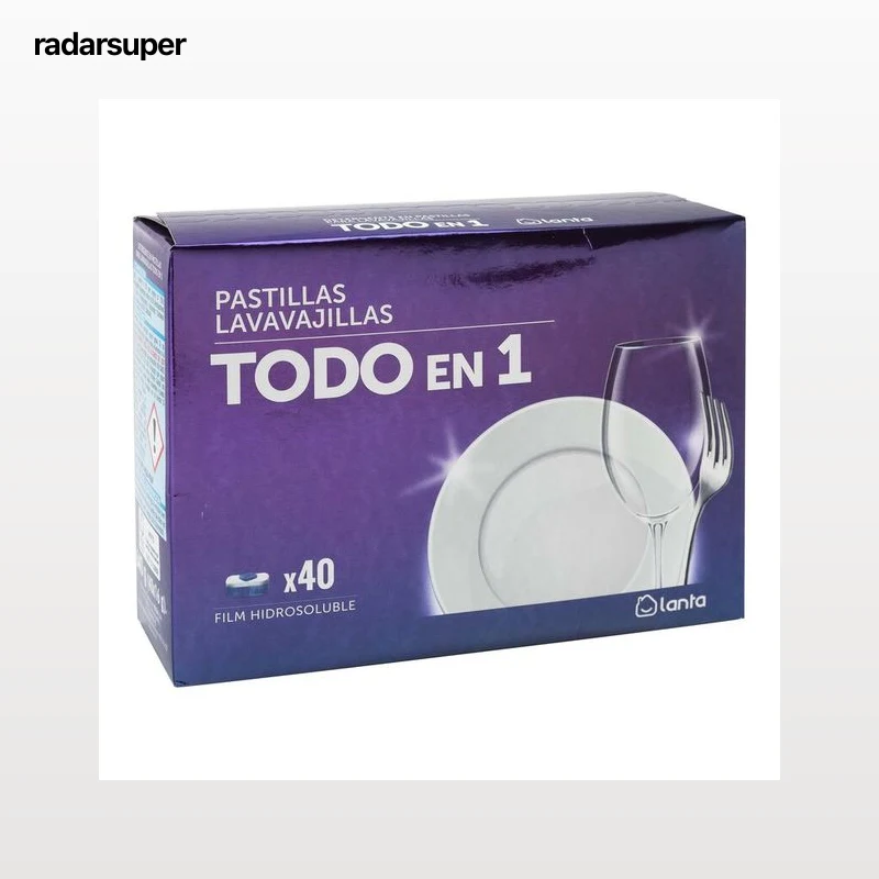 Detergente en pastillas para lavavajillas Lanta 40 unidades todo en uno