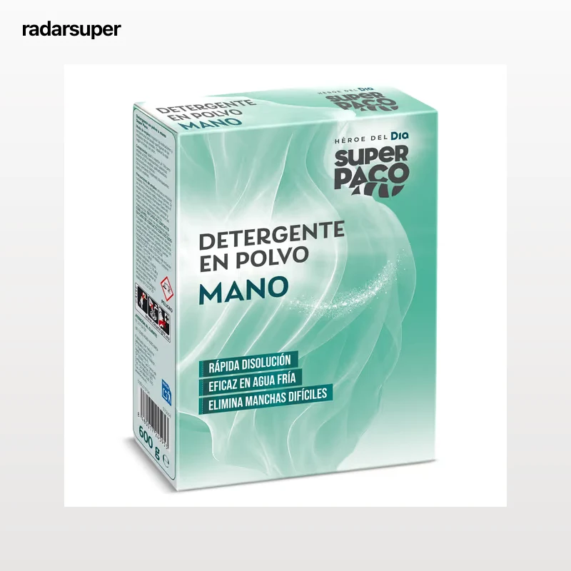Detergente en polvo a mano Dia Super Paco 600 g