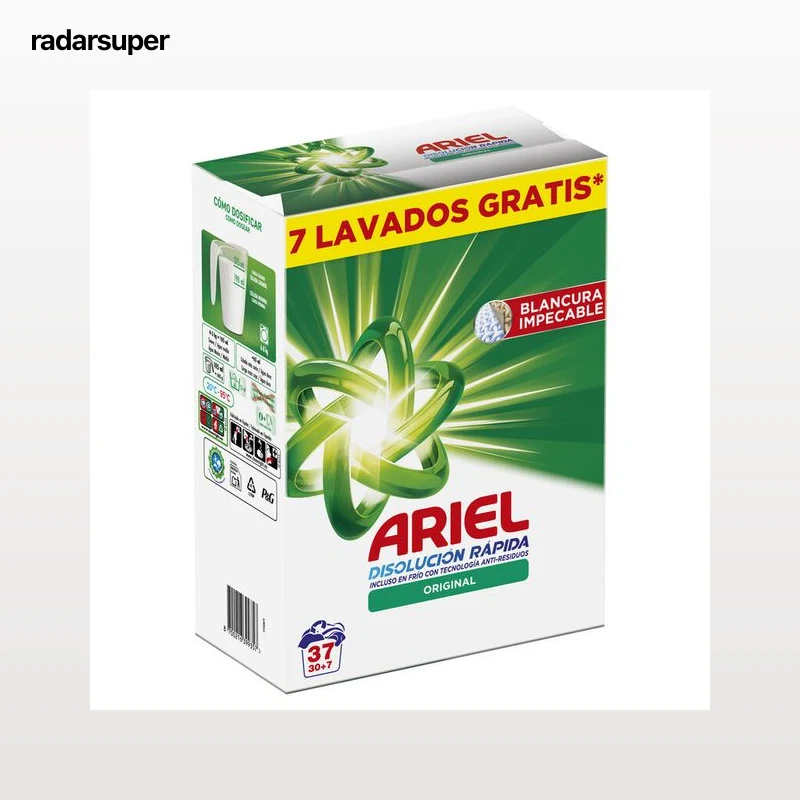 Detergente en polvo Ariel 37 lavados original