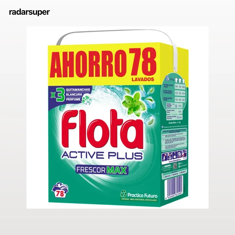 Detergente en polvo Flota 78 lav Active Plus frescor max