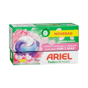 Detergente ropa todo en 1 frescor floral Ariel Pods en cápsulas