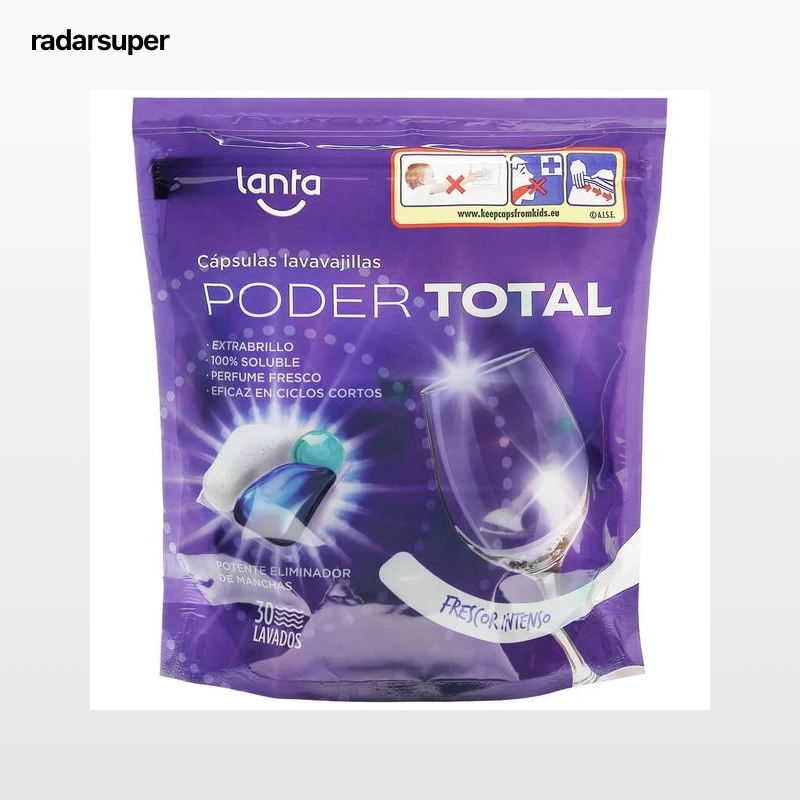 Detergente para vajilla cápsula lanta poder total Lanta 30 lavados Poder Total