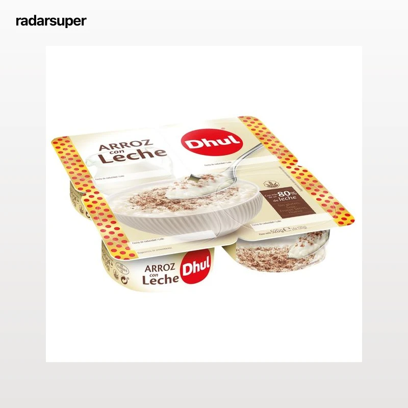 DHUL Arroz con leche, elaborado con más de un 80% de leche DHUL 4 x 130 g.