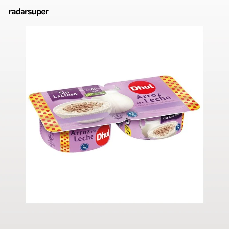 DHUL Arroz con leche estilo tradicional sin lactosa ni gluten 2 x 130 g.