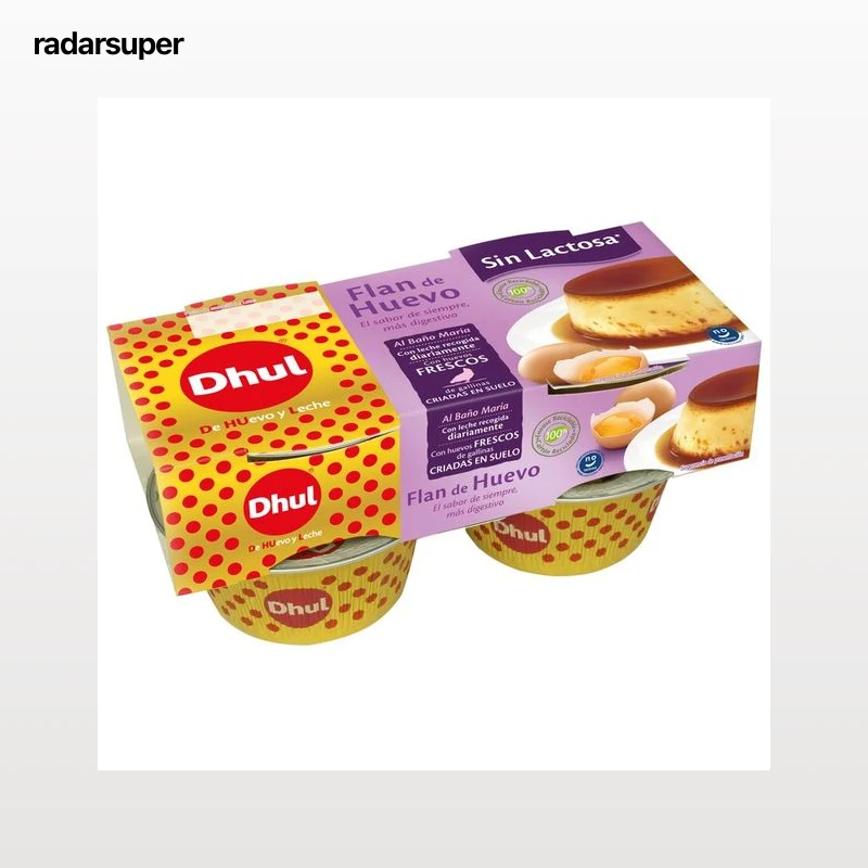 DHUL Flan de huevo al baño Maria, sin lactosa 4 x 110 g.