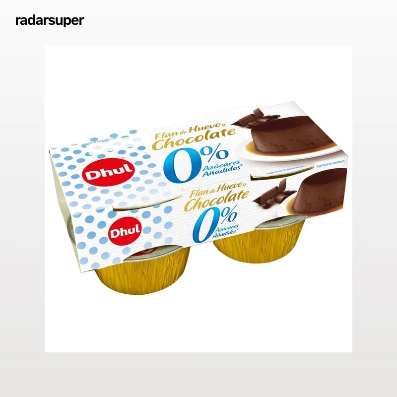 DHUL Flan de huevo y chocolate sin azúcares añadidos DHUL 4 x 100 g.