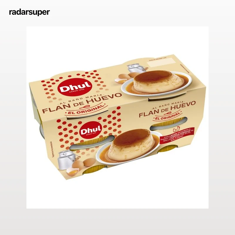 DHUL Flan de huevo receta tradicional, elaborado al baño Maria 4 x 110 g.