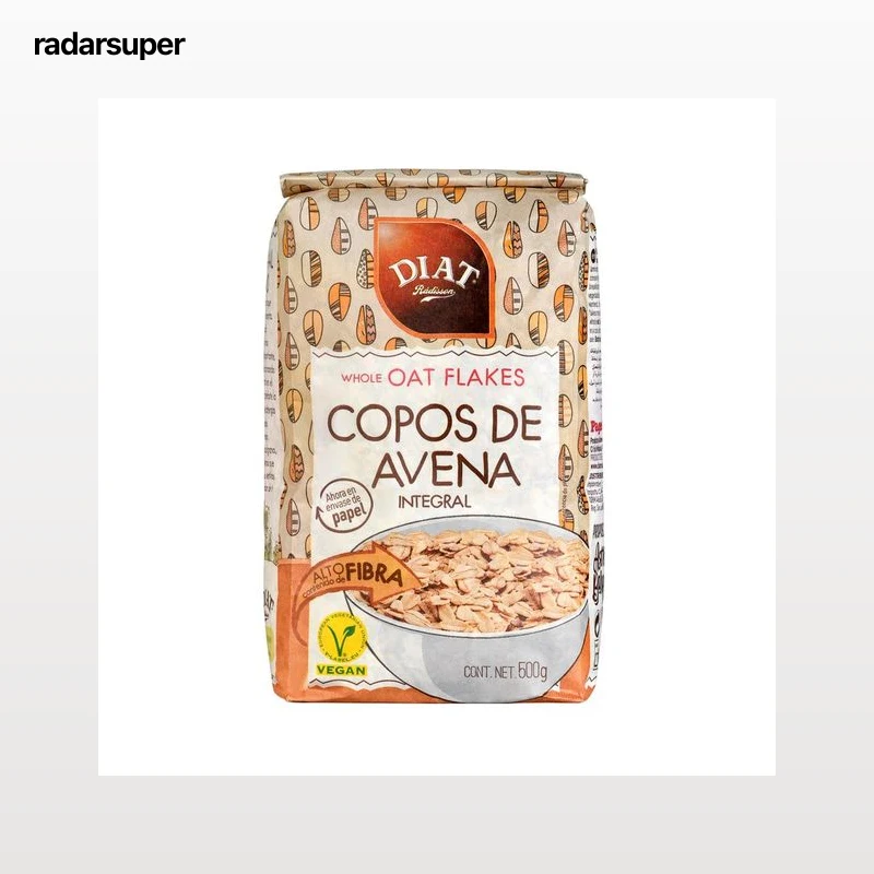 DIAT RADISSON Copos de avena integral, con alto contenido en fibra 500 g.