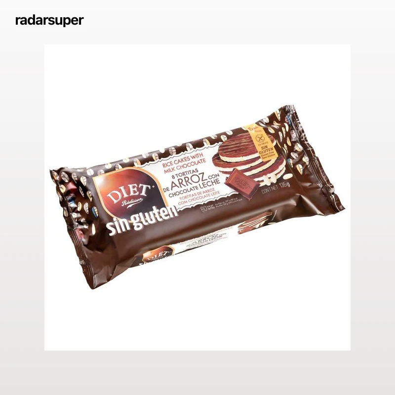 DIAT RADISSON Tortitas de arroz con chocolate, sin gluten 135 g.
