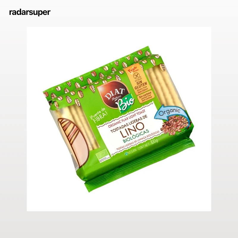 DIAT RADISSON Tostadas ligeras de lino ecológicas, sin gluten 100 g.