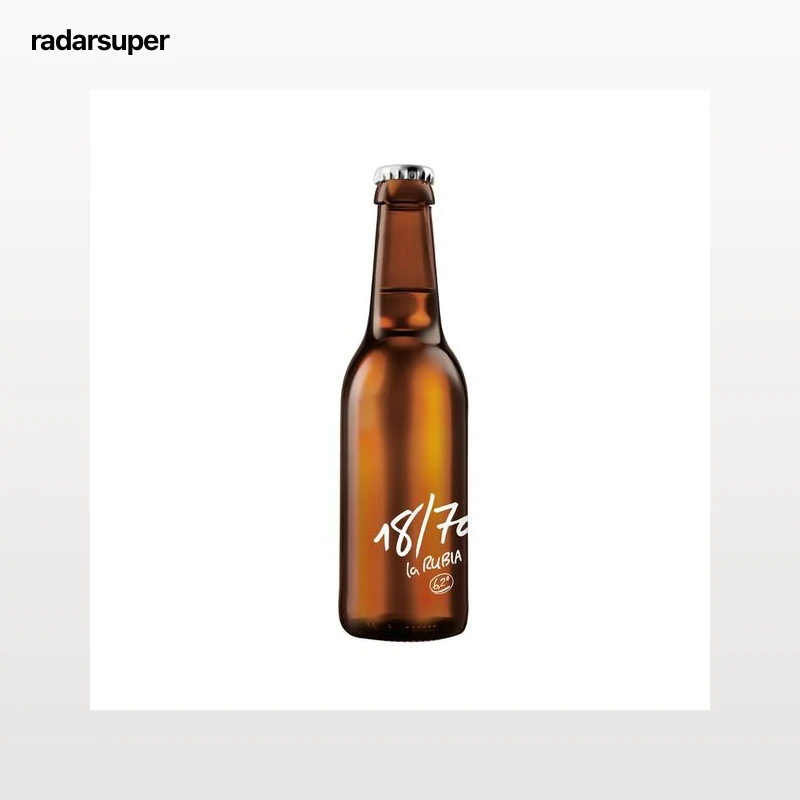 DIECIOCHO SETENTA Cerveza rubia reserva, La Rubia 18/70 botella 33CL