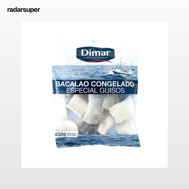 DIMAR Bacalao troceado y congelado, especial para guisos DIMAR 450 g.