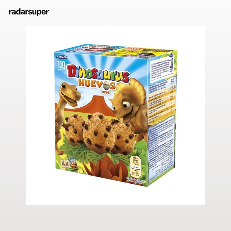 DINOSAURUS Galletas de cereales y cacao con forma de dinosaurios 140 g.