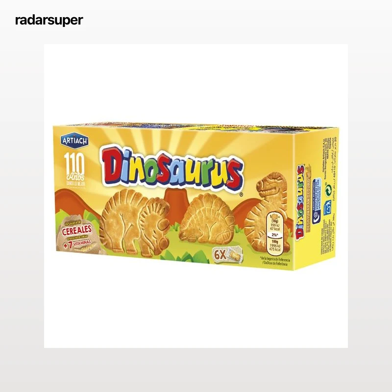 DINOSAURUS Galletas de cereales con forma de dinosaurios 185 g.