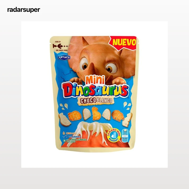 DINOSAURUS Mini Galletas con chocolate blanco 100 g.
