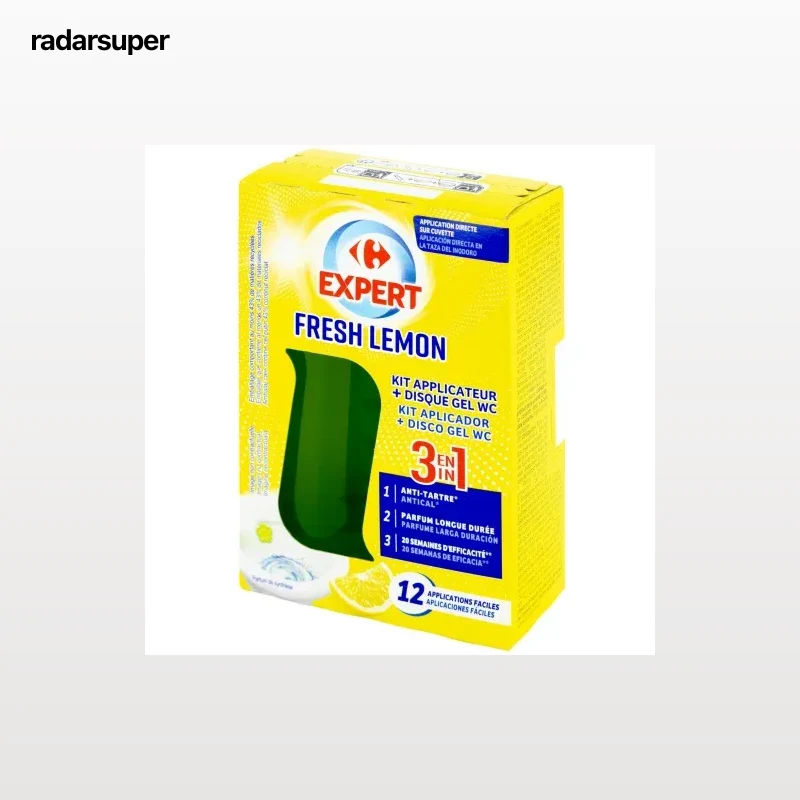 Disco gel WC 3en1 limón Carrefour Expert 12 ud.