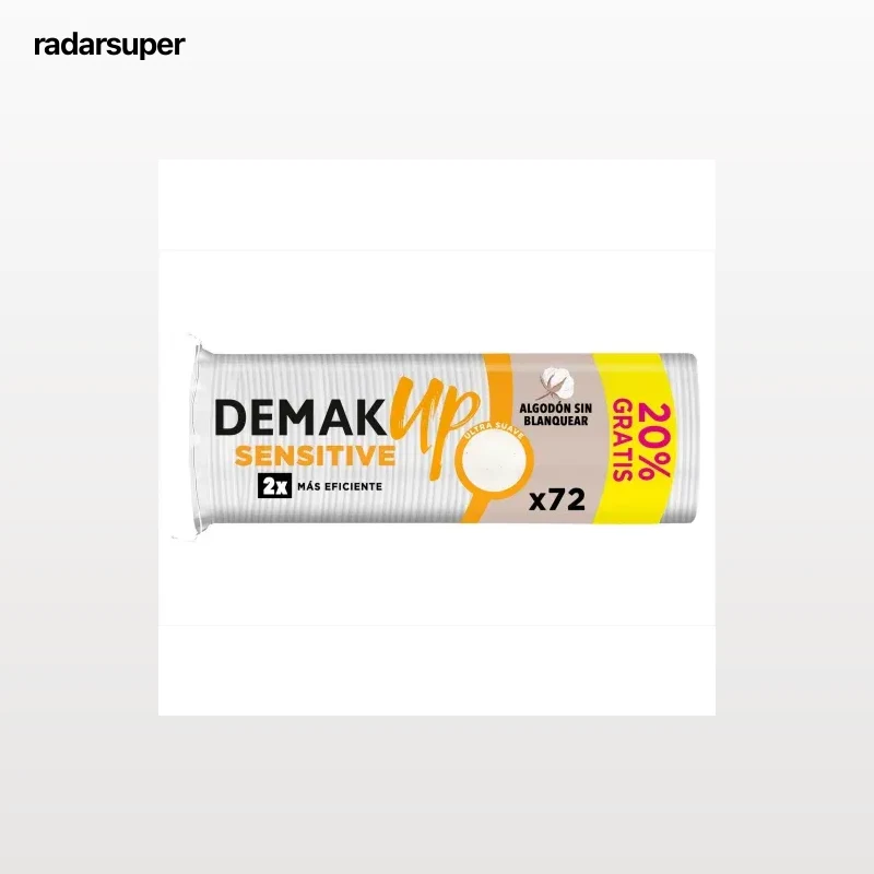 Discos de algodón desmaquillantes redondos Sensitive Demak'Up 72 ud.
