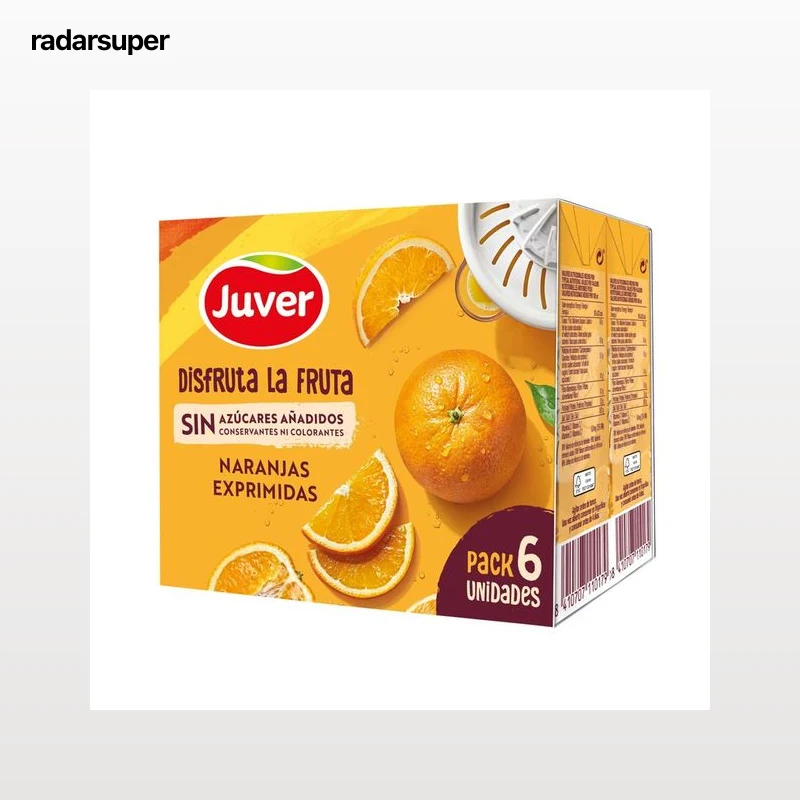 DISFRUTA Bebida zumo de naranja exprimida sin azúcar 200 ml x 6