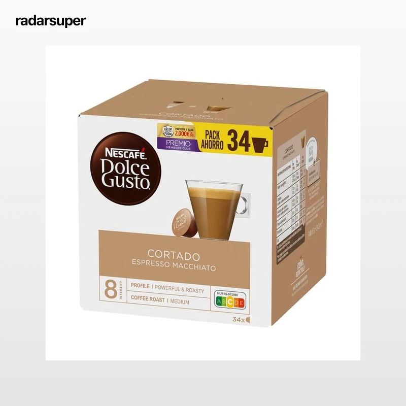 DOLCE GUSTO Café en cápsulas cortado I6, 34 uds.