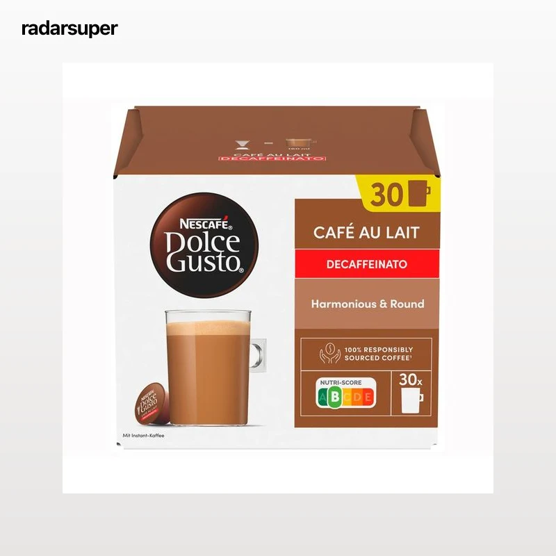 DOLCE GUSTO Café cápsulas con leche descafeinado 30 uds. 300 g.