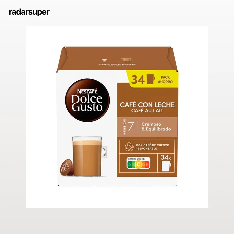 DOLCE GUSTO Café en cápsulas con leche I7, 34 uds.