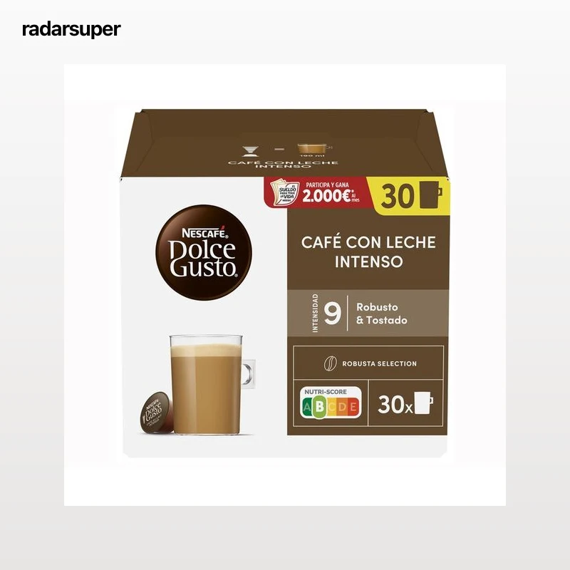 DOLCE GUSTO Café intenso con leche en cápsulas 30 uds. 300 g.