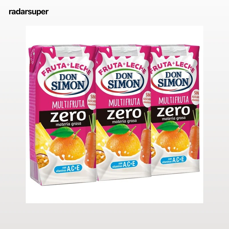 DON SIMON Leche con zumo multrifrutas Funciona max 3 x 330 ml.