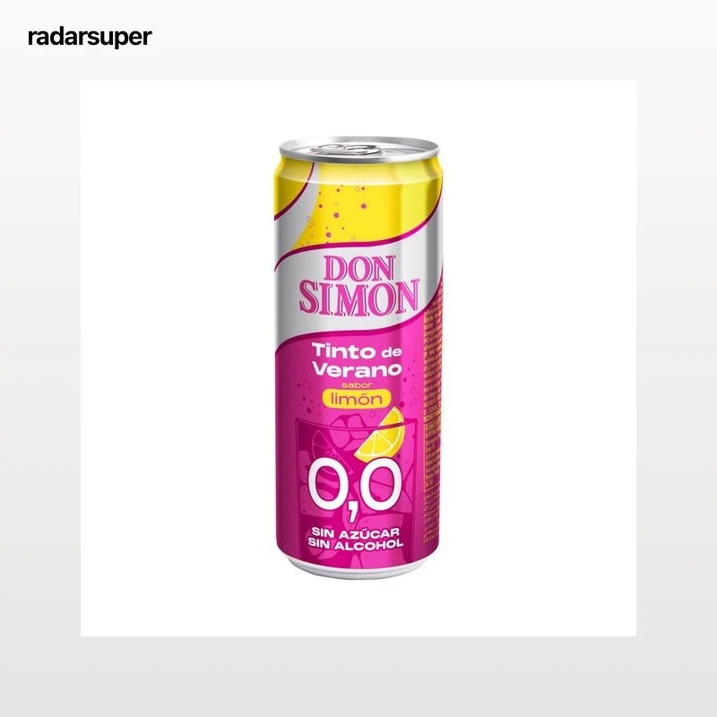 DON SIMON Tinto de verano sin alcohol, con sabor a limón lata de 33 cl.
