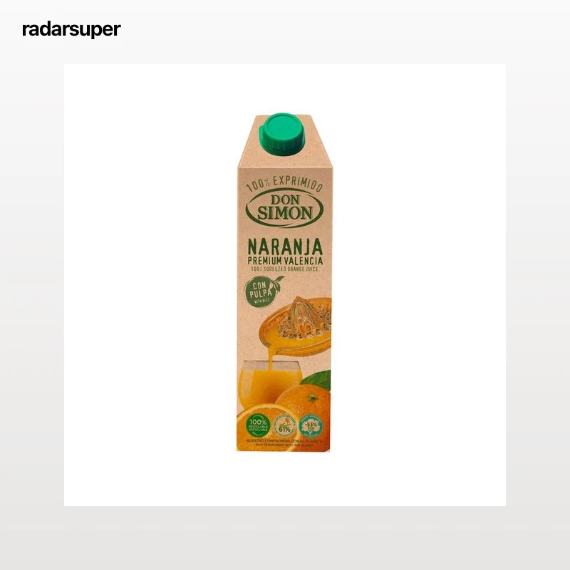 DON SIMON Zumo exprimido de naranja con pulpa brick de 1 l.