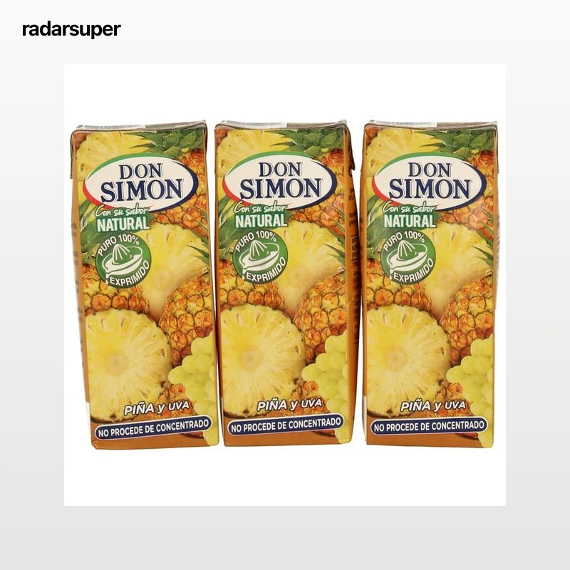 DON SIMON Zumo exprimido de piña y uva sin pulpa pack 3 brik x 20 cl.