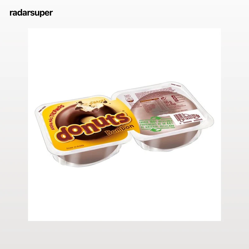 DONUTS BOMBON Rosquillas bañadas de chocolate 2 uds. 110 g.