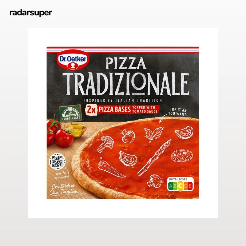 DR. OETKER Bases congeladas con salsa de tomate para pizza tradicional 2 uds.