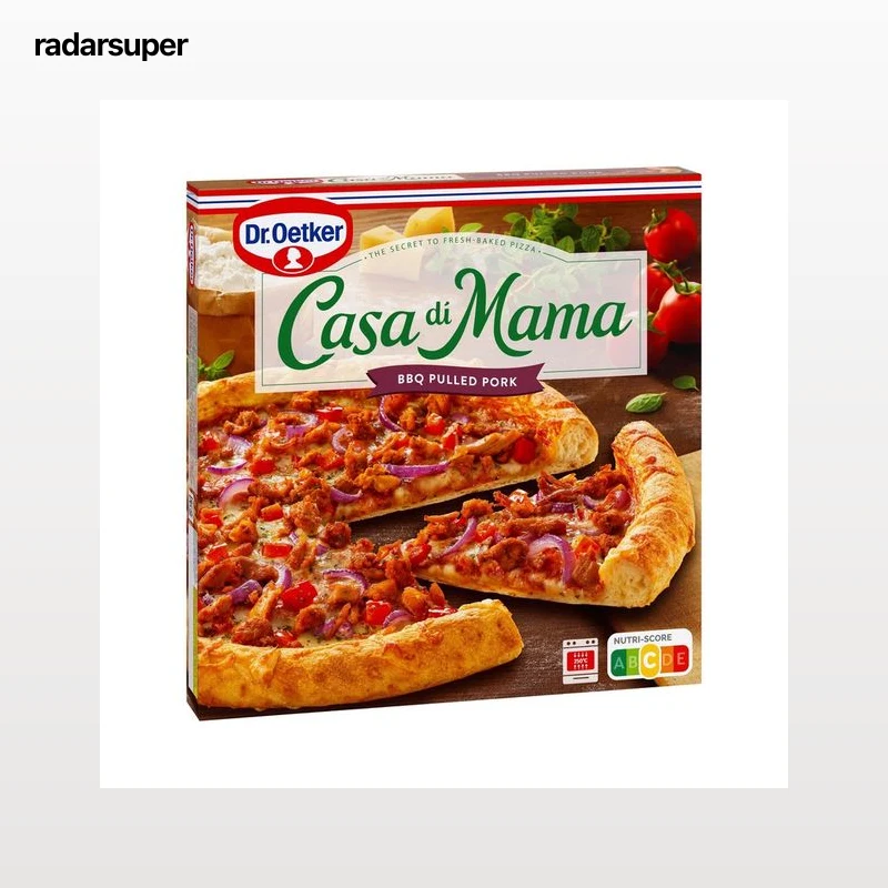 DR. OETKER Casa di mamma Pizza congelada de barbacoa y carne de cerdo deshilachada 405 g.