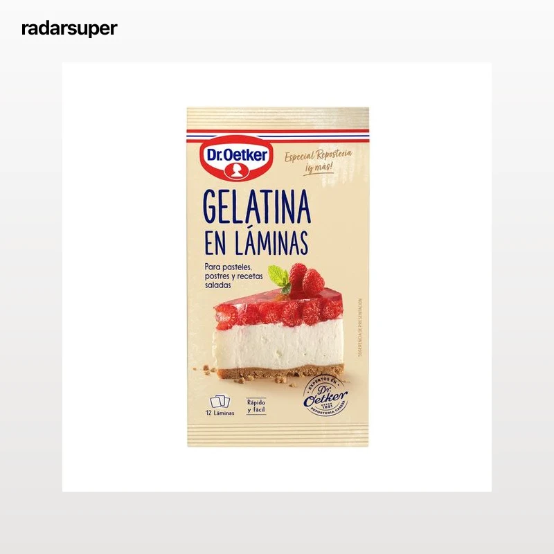 DR. OETKER Gelatina neutra en láminas Dr. OETKER 20 g.
