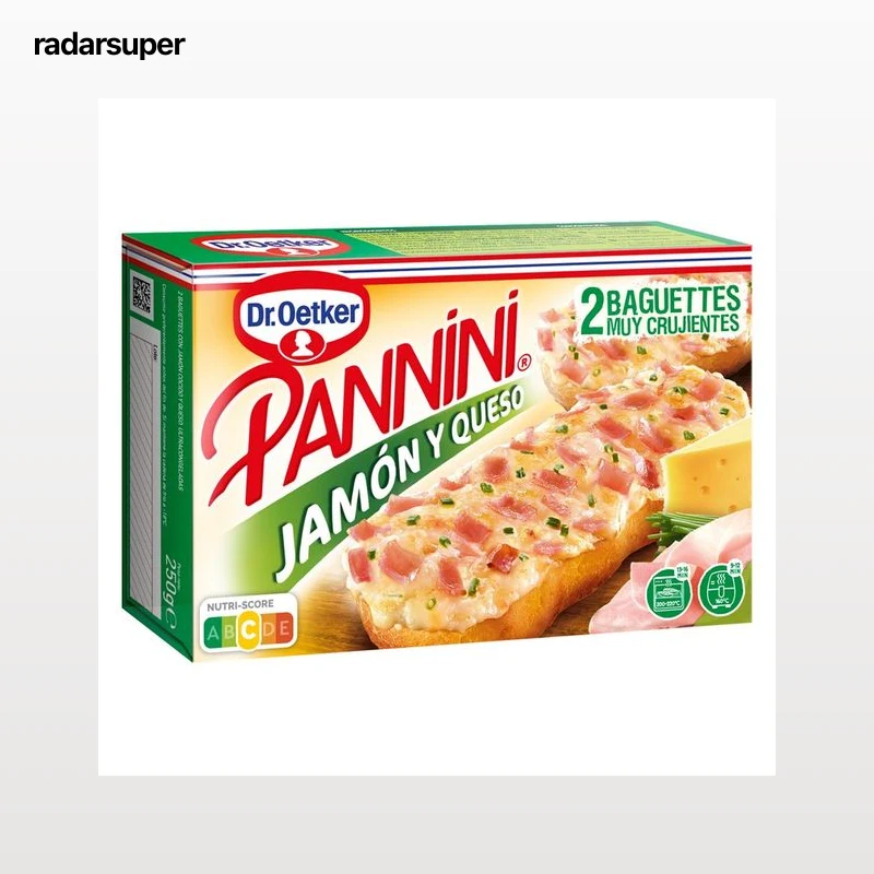 DR. OETKER Pannini de jamón y queso 2 x 125 g.
