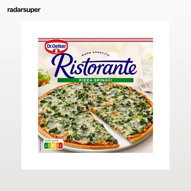 DR. OETKER Pizza de masa fina y crujiente cubierta con tomate, espinacas y queso Ristorante 390 g.