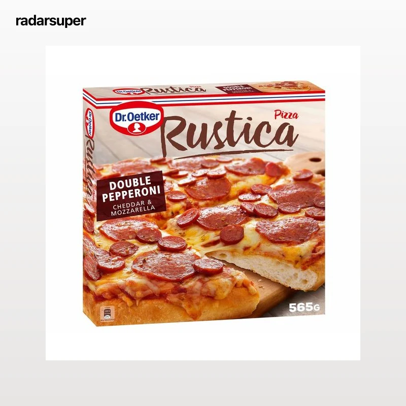 DR. OETKER Pizza rustica con doble de Pepperoni y queso Mozzarella y Cheddar Rústica 565 g.