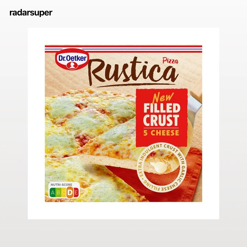 DR. OETKER Pizza rústrica 5 quesos con borde relleno 505 g.