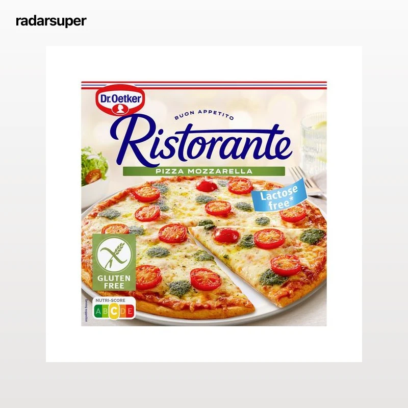 DR. OETKER Pizza sin gluten, con salsa de tomate, mozzarella y albahaca Ristorante 370 g.
