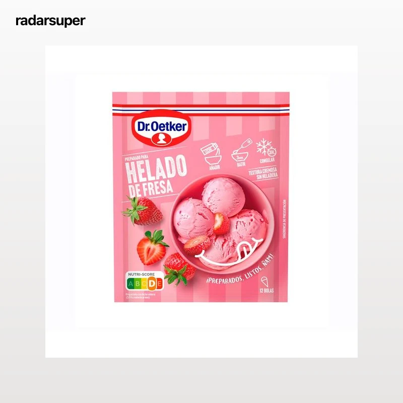 DR. OETKER Preparado para helado de fresa 78 gr.