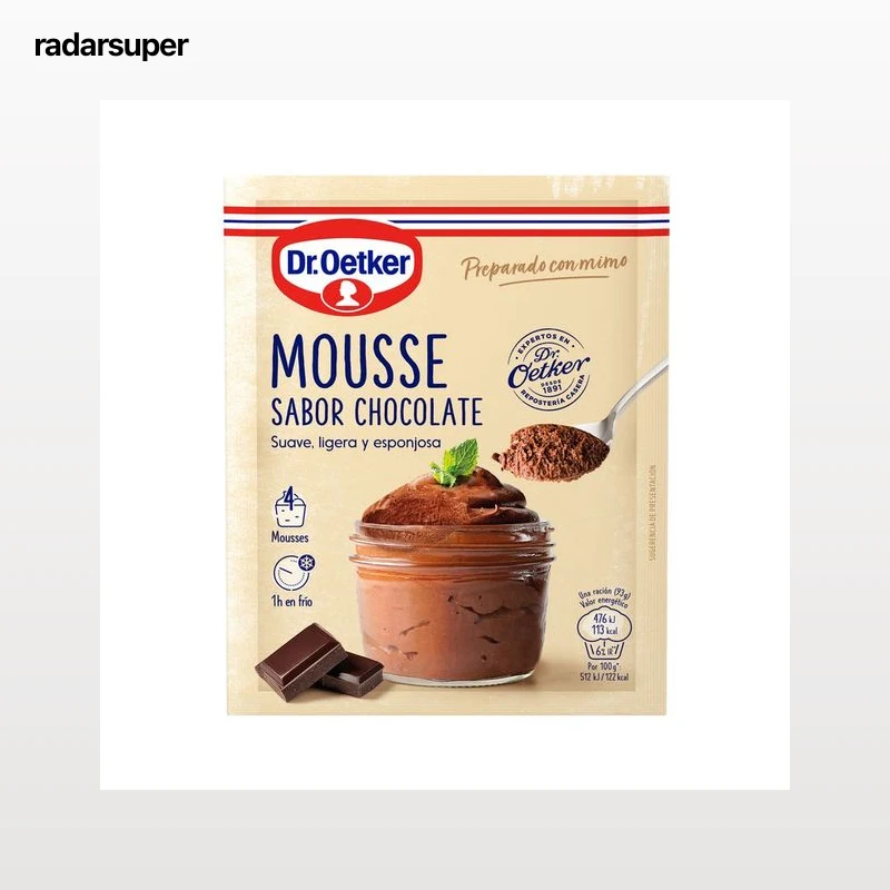 DR. OETKER Preparado de mousse en polvo sabor a chocolate 73 g.