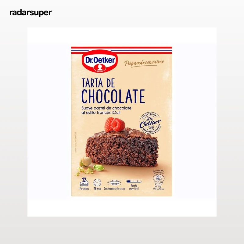 DR. OETKER Preparado en polvo para hacer tarta de chocolate 355 g.